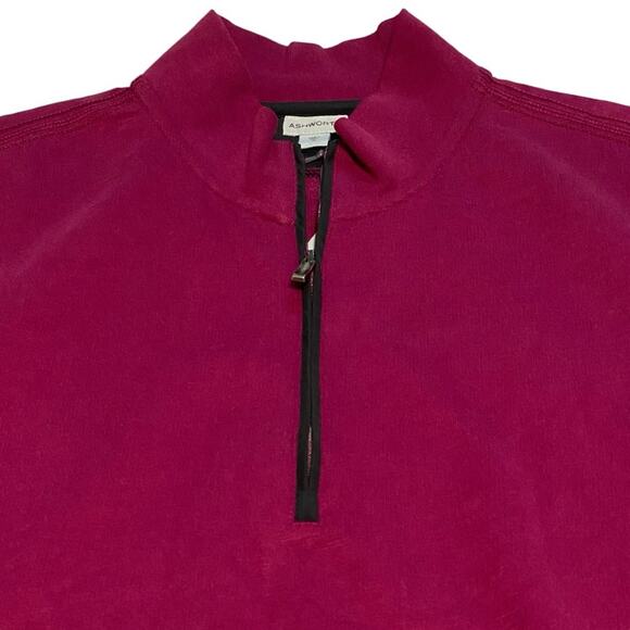 Ashworth NWT Golf Men’s 1/4 zip cotton vest, oversized Medium in the color Berry - Picture 2 of 12